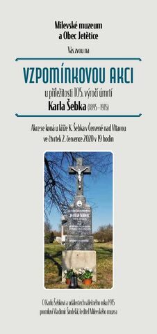 Vzpomínková akce u příležitosti 105. výročí úmrtí Karla Šebka (1895-1915)